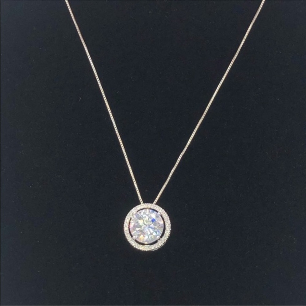 14k 3ct Solitaire Pendant - Picture 6 of 15